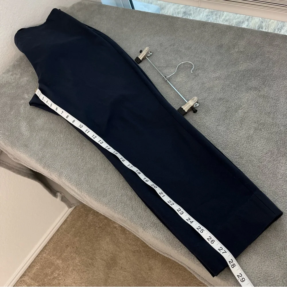 EVERLANE Side Zip Pant Cotton stretch Pant Navy Slim Fit High Waist‎ size 14